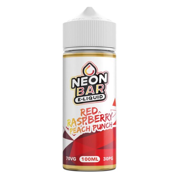 RED RASPBERRY PEACH PUNCH 100ML E LIQUID NEON BAR