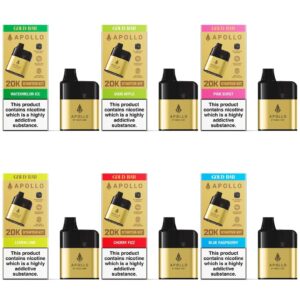 6 x GOLD BAR APOLLO 20K PREFILLED POD KIT GIFT SET