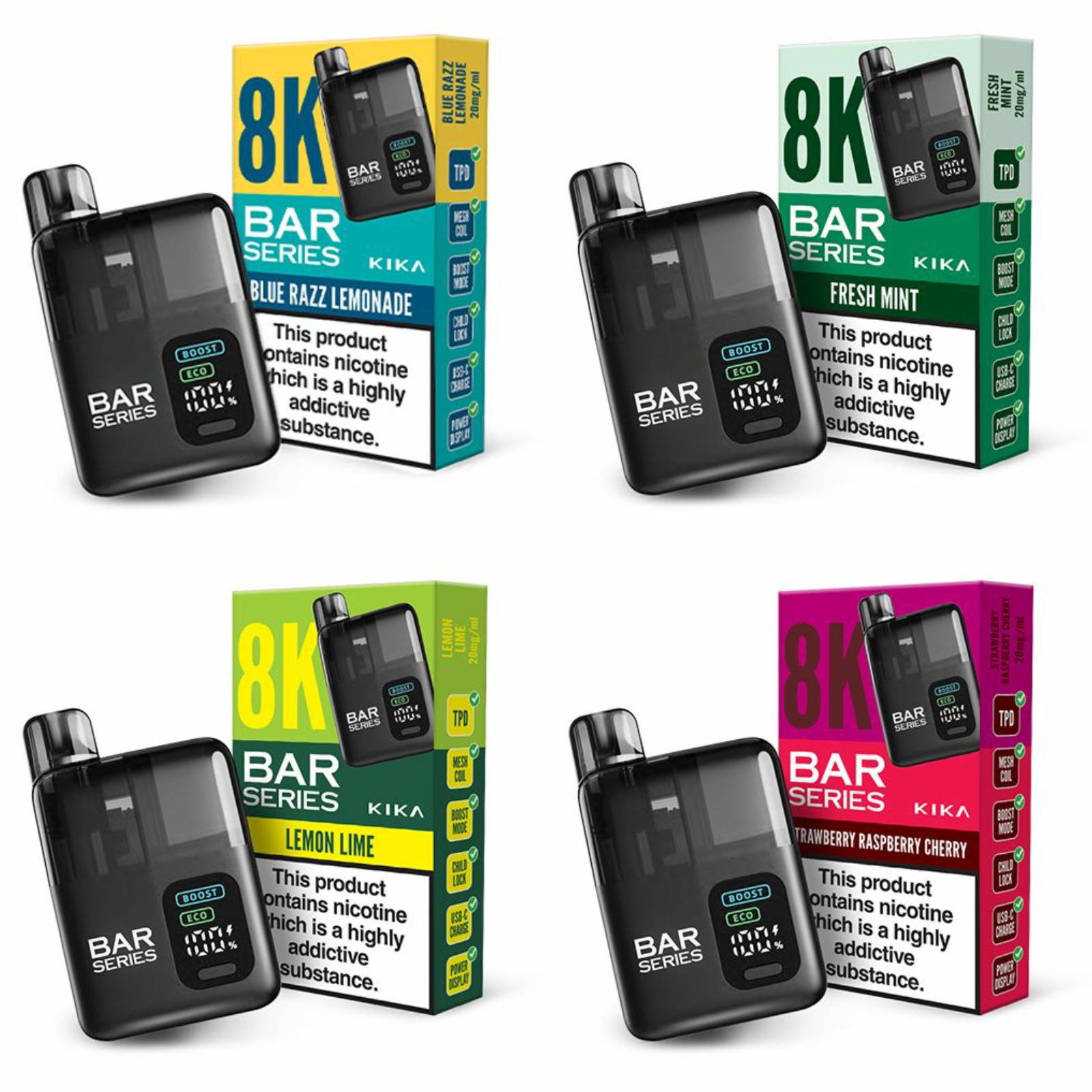 BAR SERIES KIKA 8K PREFILLED POD VAPE KIT 20MG