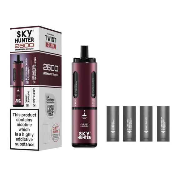 SKY HUNTER TWIST SLIM 4 IN 1 2600 PREFILLED POD VAPE KIT 20MG - Image 3