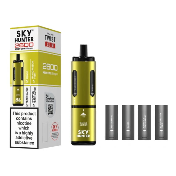 SKY HUNTER TWIST SLIM 4 IN 1 2600 PREFILLED POD VAPE KIT 20MG - Image 13