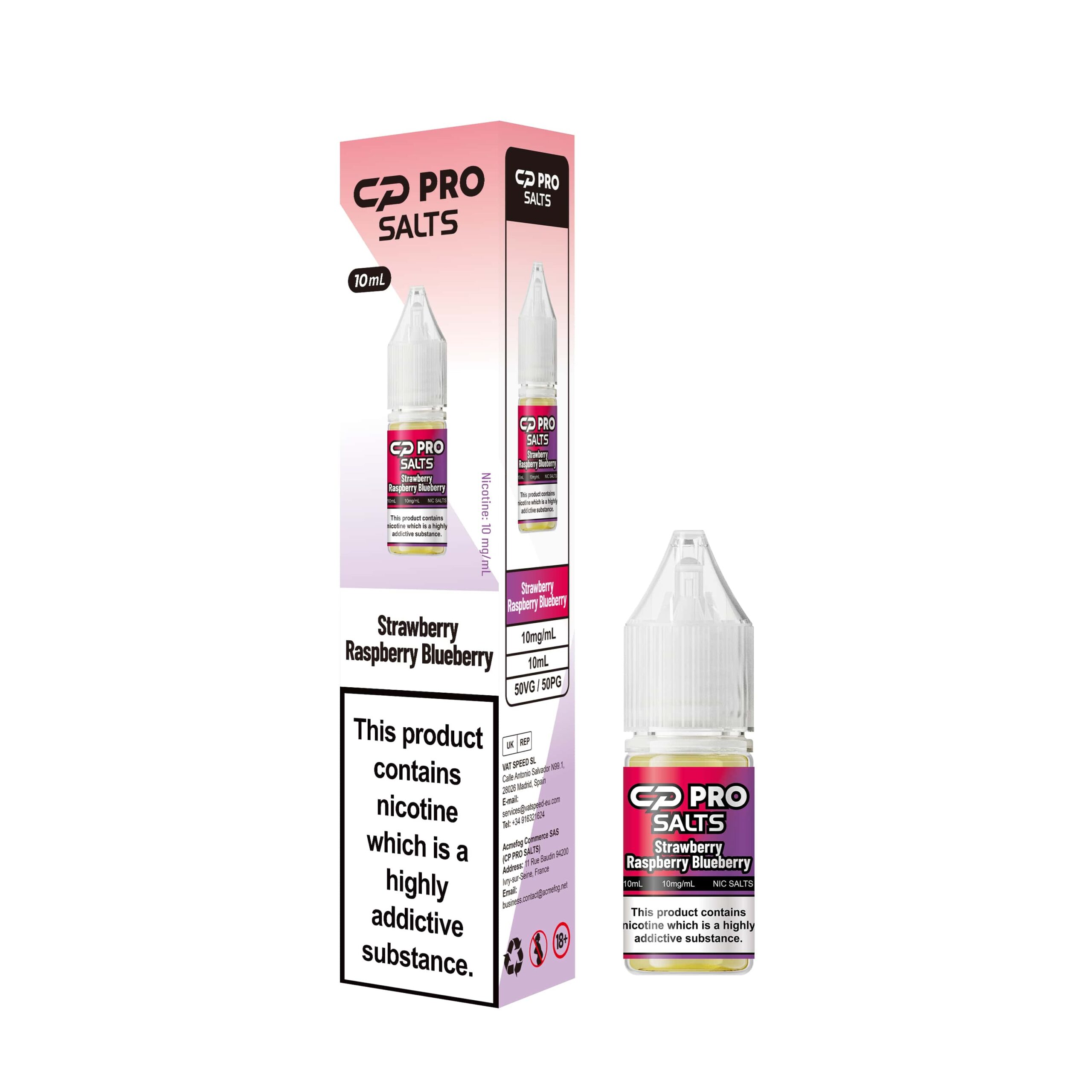 STRAWBERRY RASPBERRY BLUEBERRY 10ML NIC SALT CRYSTAL CP PRO