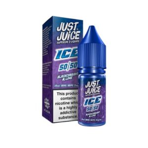 Blackcurrant & Lime (Ice) 10ml E Liquid 50/50 Just Juice