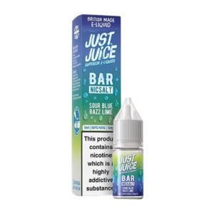 Sour Blue Razz Lime Bar 10ml Nic Salt Just Juice