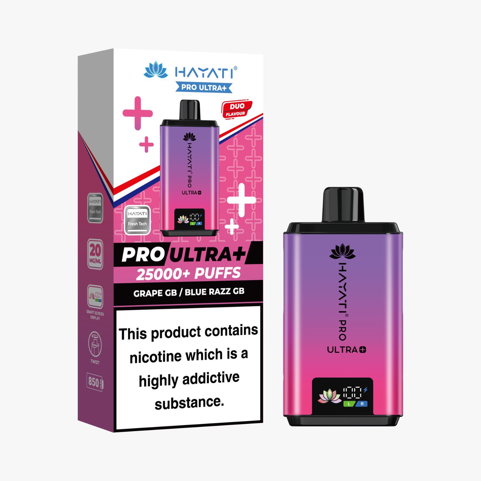 Hayati Pro Ultra Plus 25000 Prefilled Pod Vape Kit 20mg - Image 2